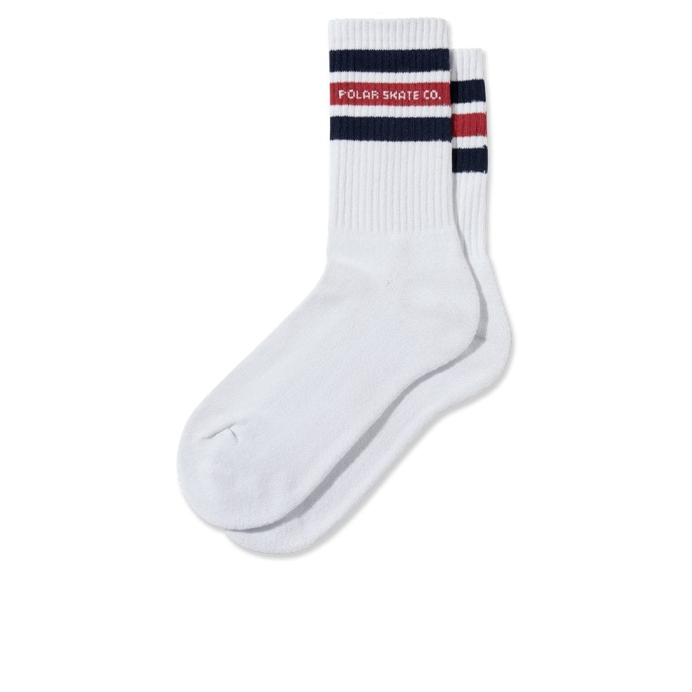 Fat Stripe Socks - Wht/Navy/Red