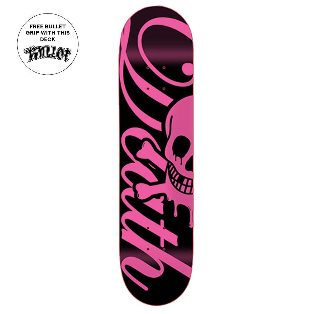 Death 'Script' Skateboard Deck - Black/Pink