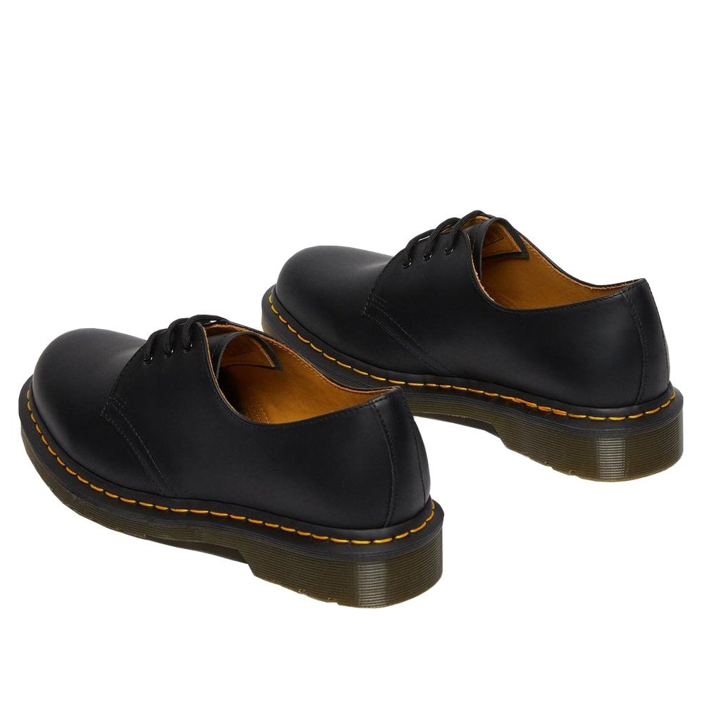 Leather 3 Eye Shoes - Black Smooth