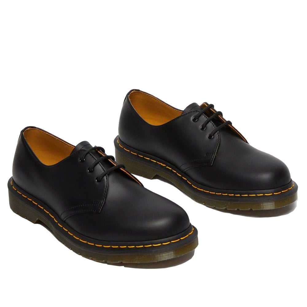 Leather 3 Eye Shoes - Black Smooth