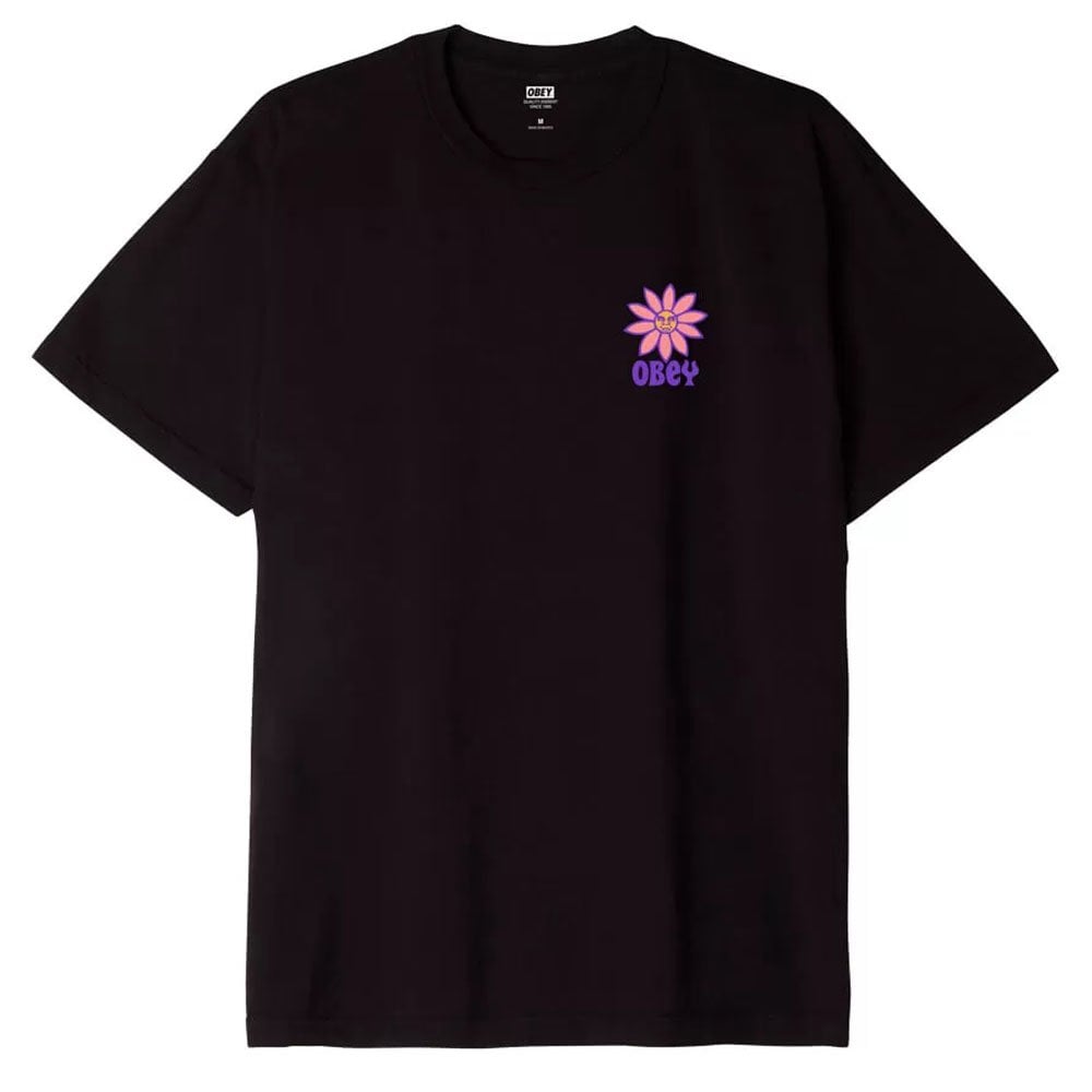 Peace Flower Organic T-Shirt - Faded Black