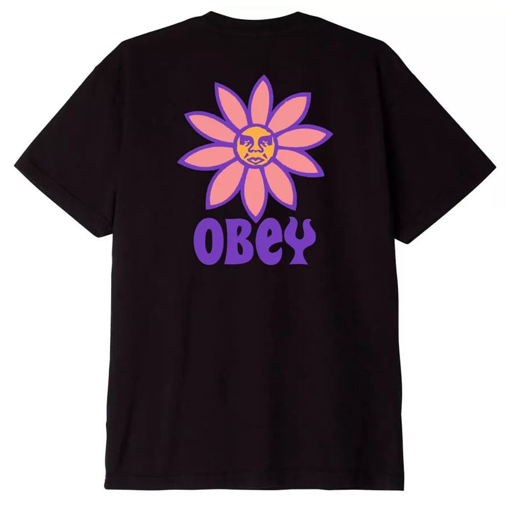 Peace Flower Organic T-Shirt - Faded Black