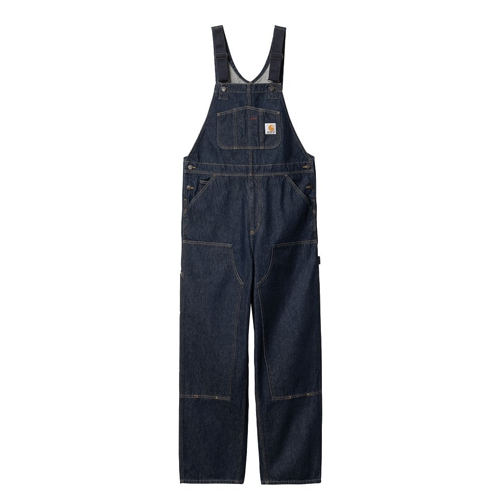 Double Knee Bib Overall - Blue Rinsed
