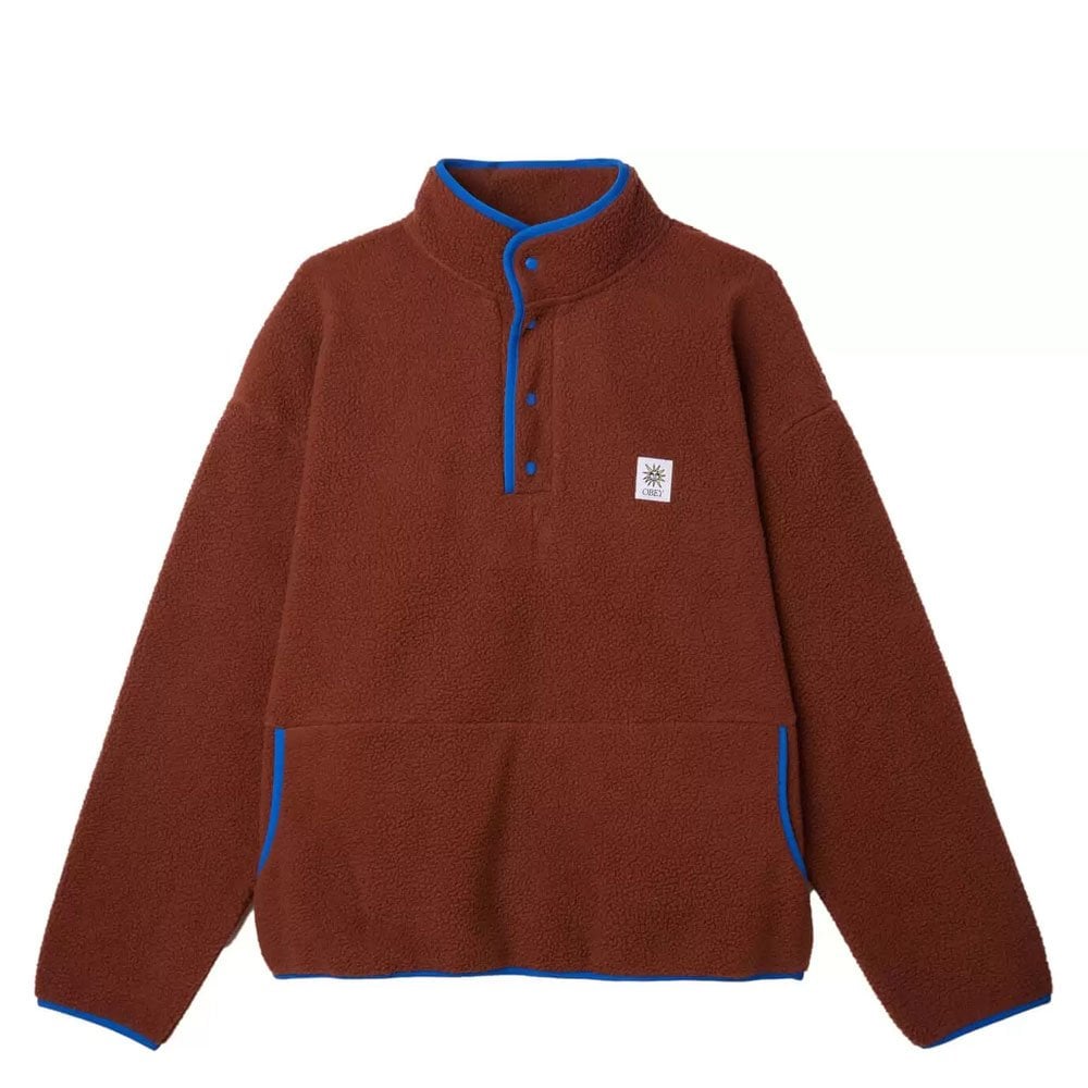 Rays Mock Neck Sweatshirt - Sepia