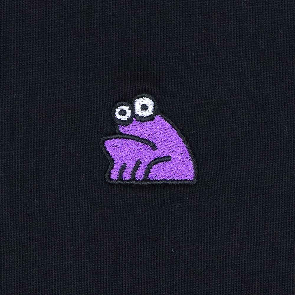 Sad Mini Embroidered T-Shirt - Black/Purple