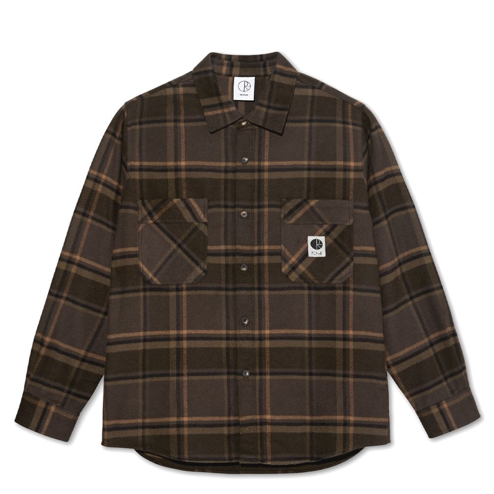 Mike Long Sleeve Flannel Shirt - Brown/Mauve