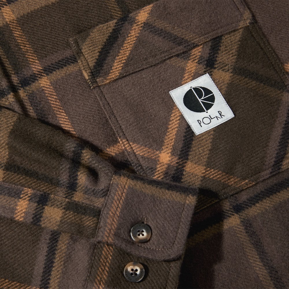Mike Long Sleeve Flannel Shirt - Brown/Mauve