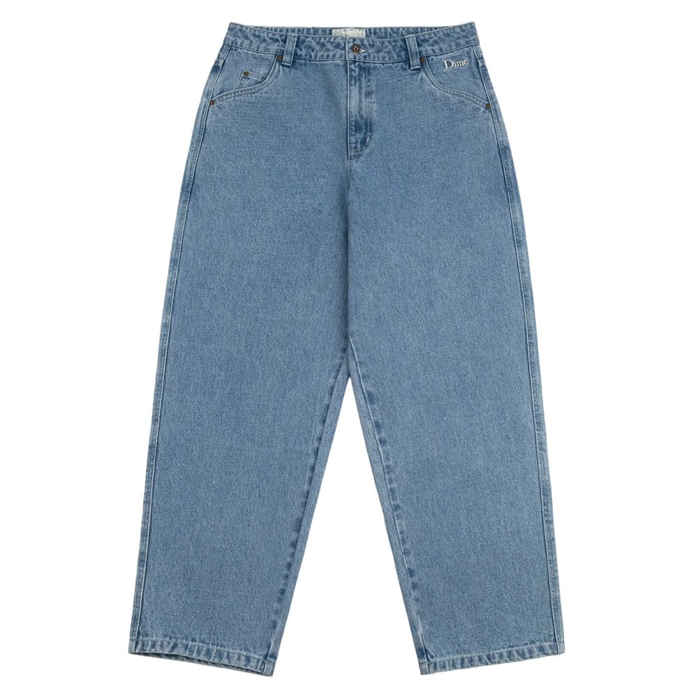 Classic Baggy Denim Pants - Blue Washed