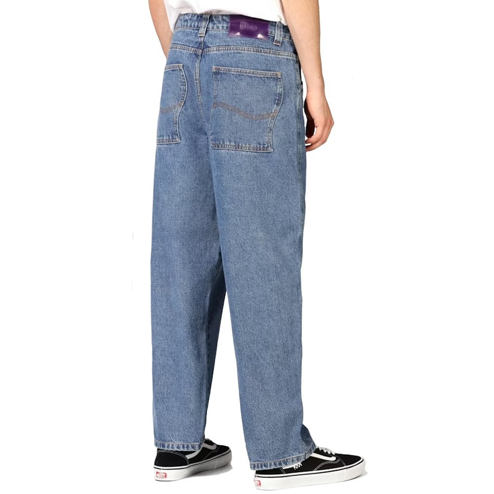 Classic Baggy Denim Pants - Blue Washed