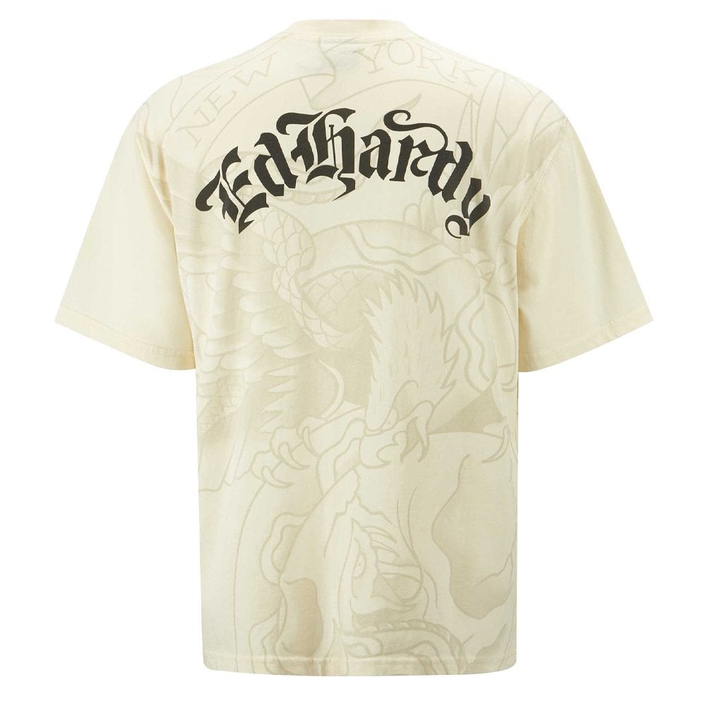 Eagle And Snake Battle T-Shirt - Beige