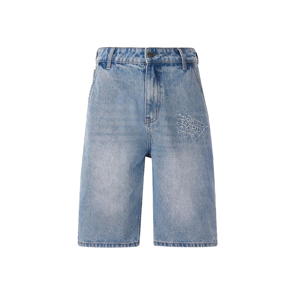 NYC Skull Denim Short - Bleach