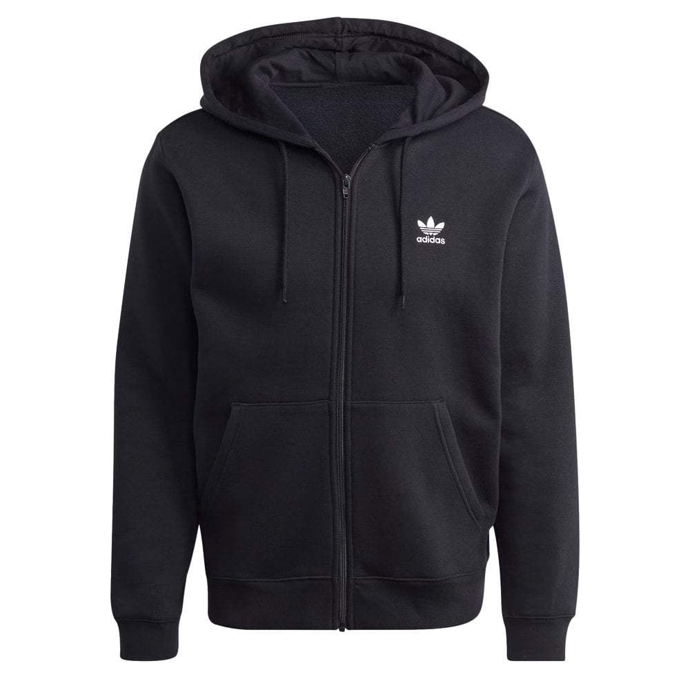 Trefoil Essentials Full-Zip Hoodie - Black