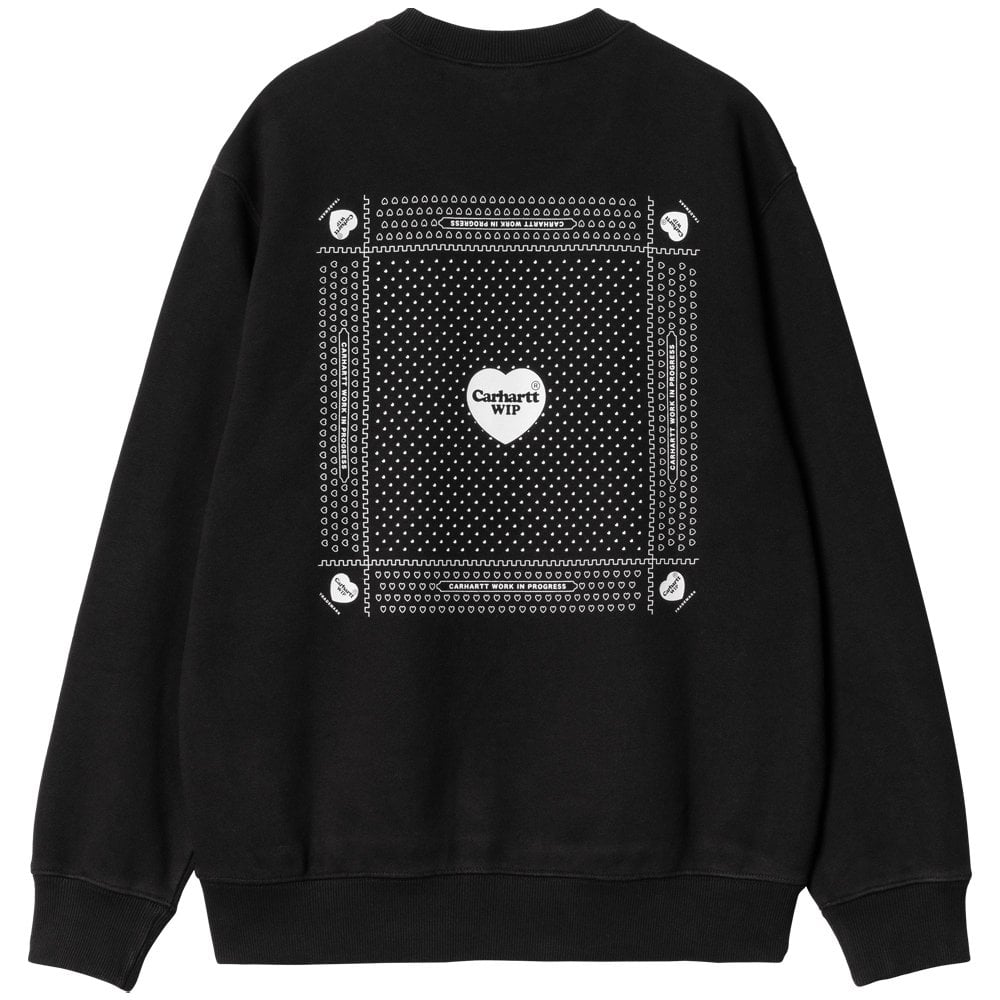 Heart Bandana Sweatshirt - Black/White