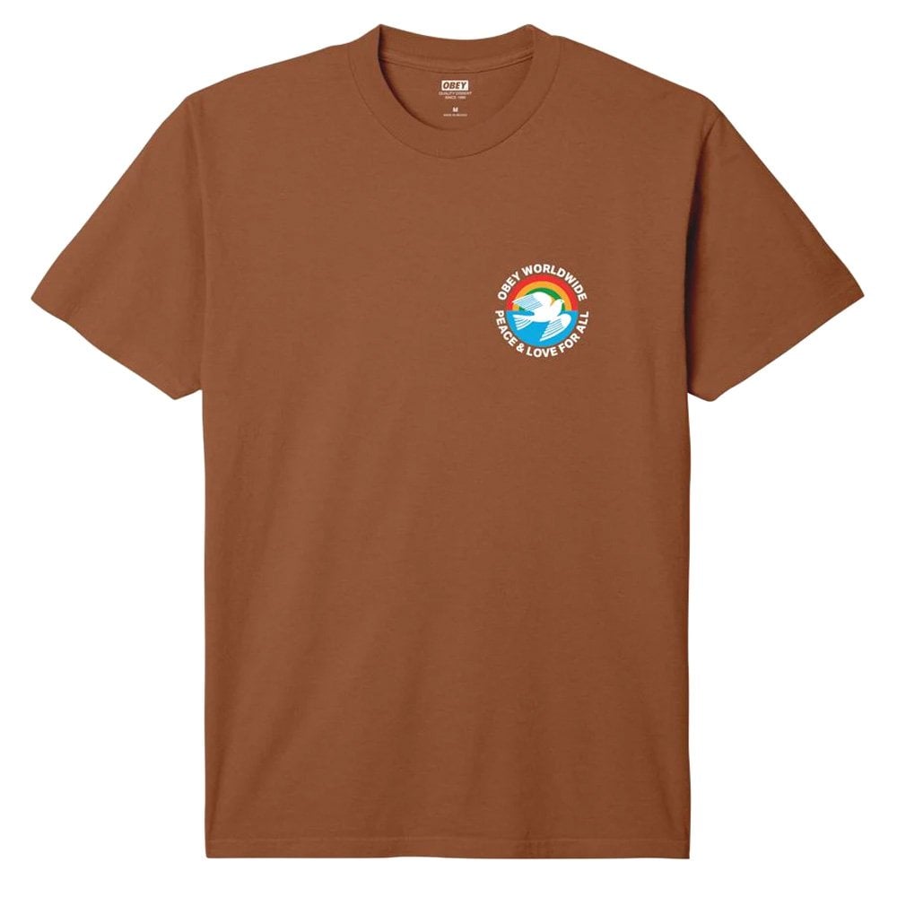 Peace And Love For All T-Shirt - Mocha Bisque