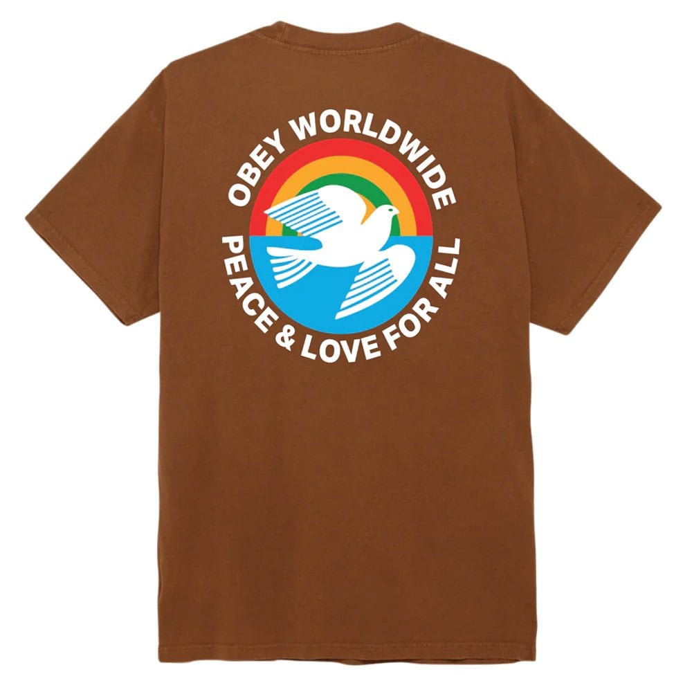 Peace And Love For All T-Shirt - Mocha Bisque
