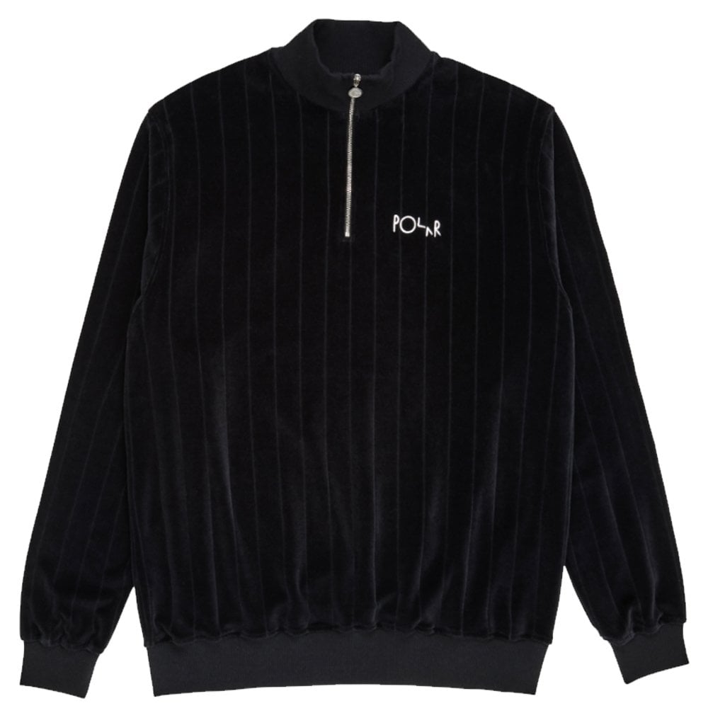Velour Zip Sweatshirt - Black