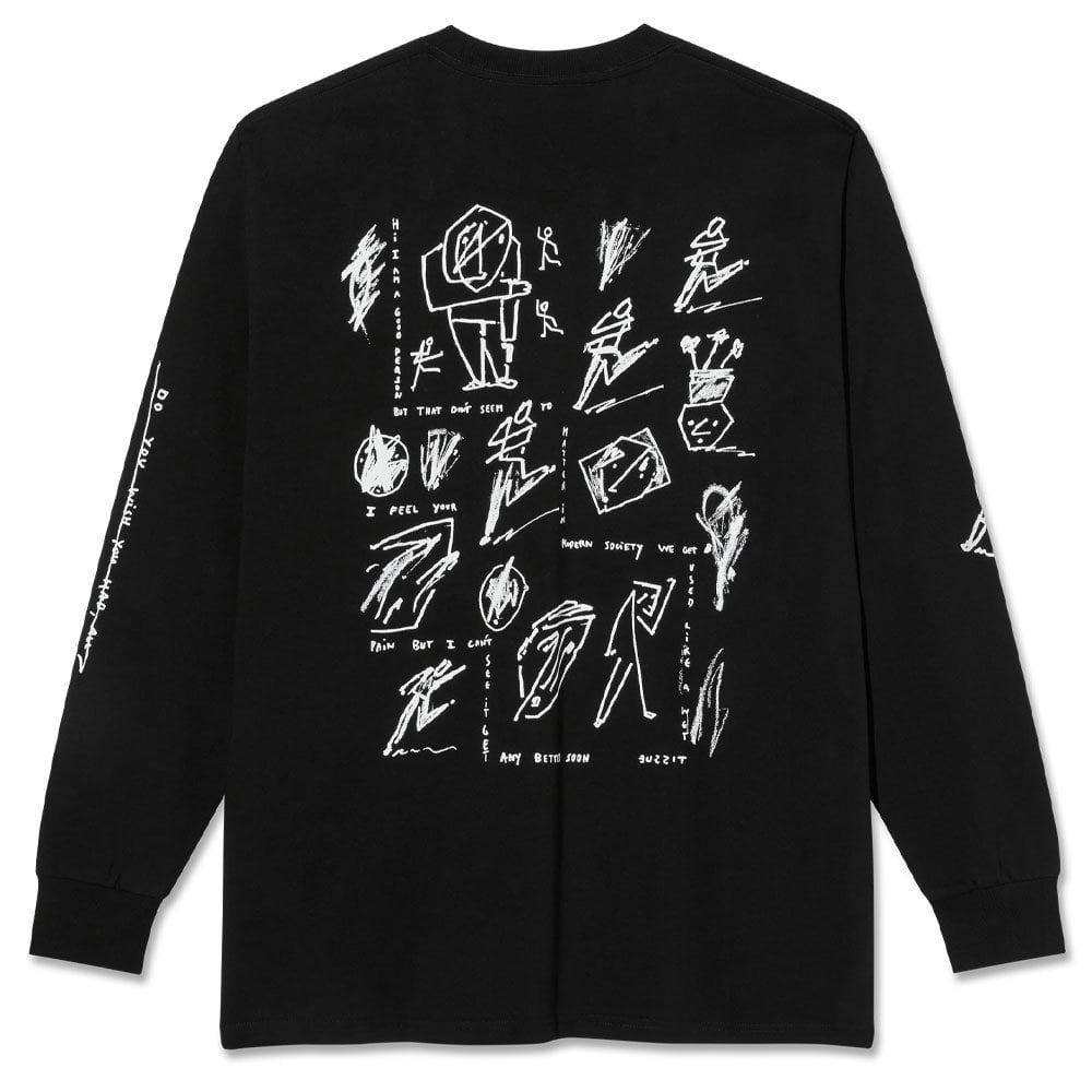 Sad At Times Long Sleeve T-Shirt - Black