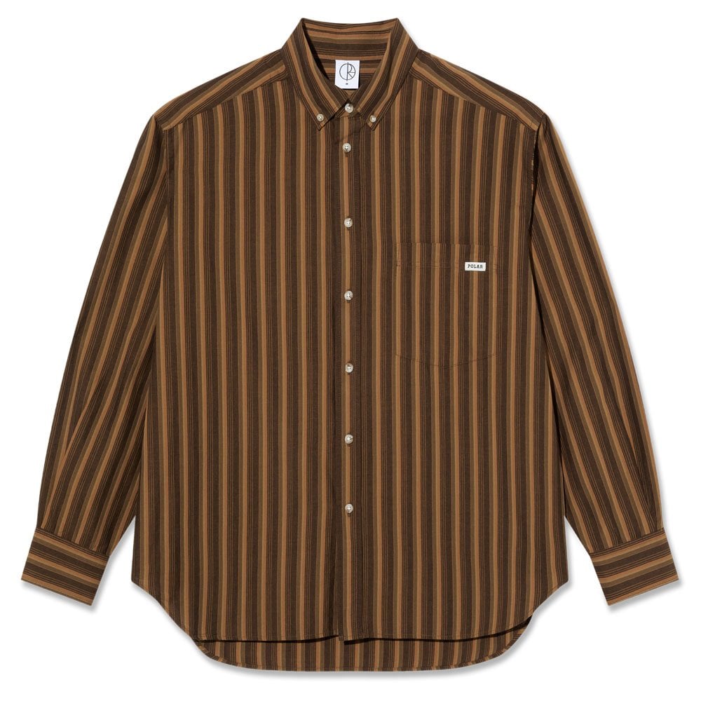 Ben Long Sleeve Shirt - Brown Stripe