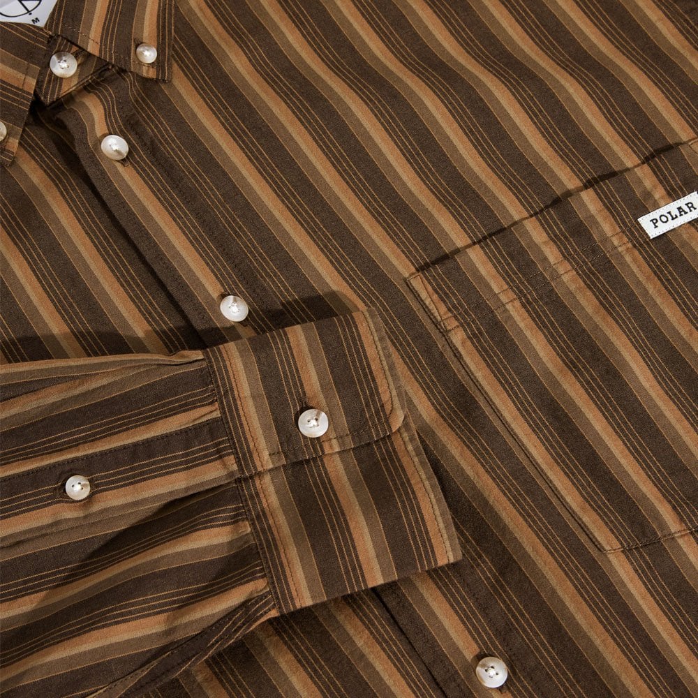 Ben Long Sleeve Shirt - Brown Stripe