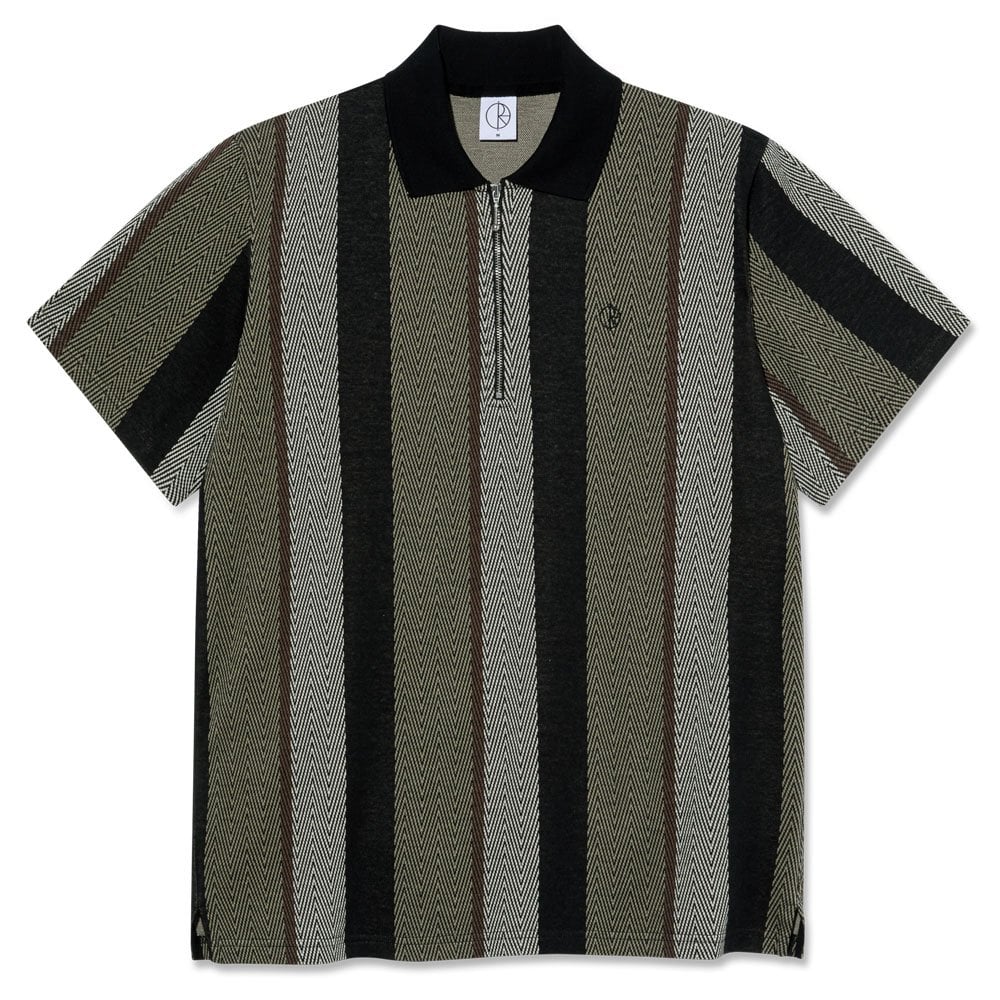 Jacques Herringbone Polo Shirt - Khaki Green