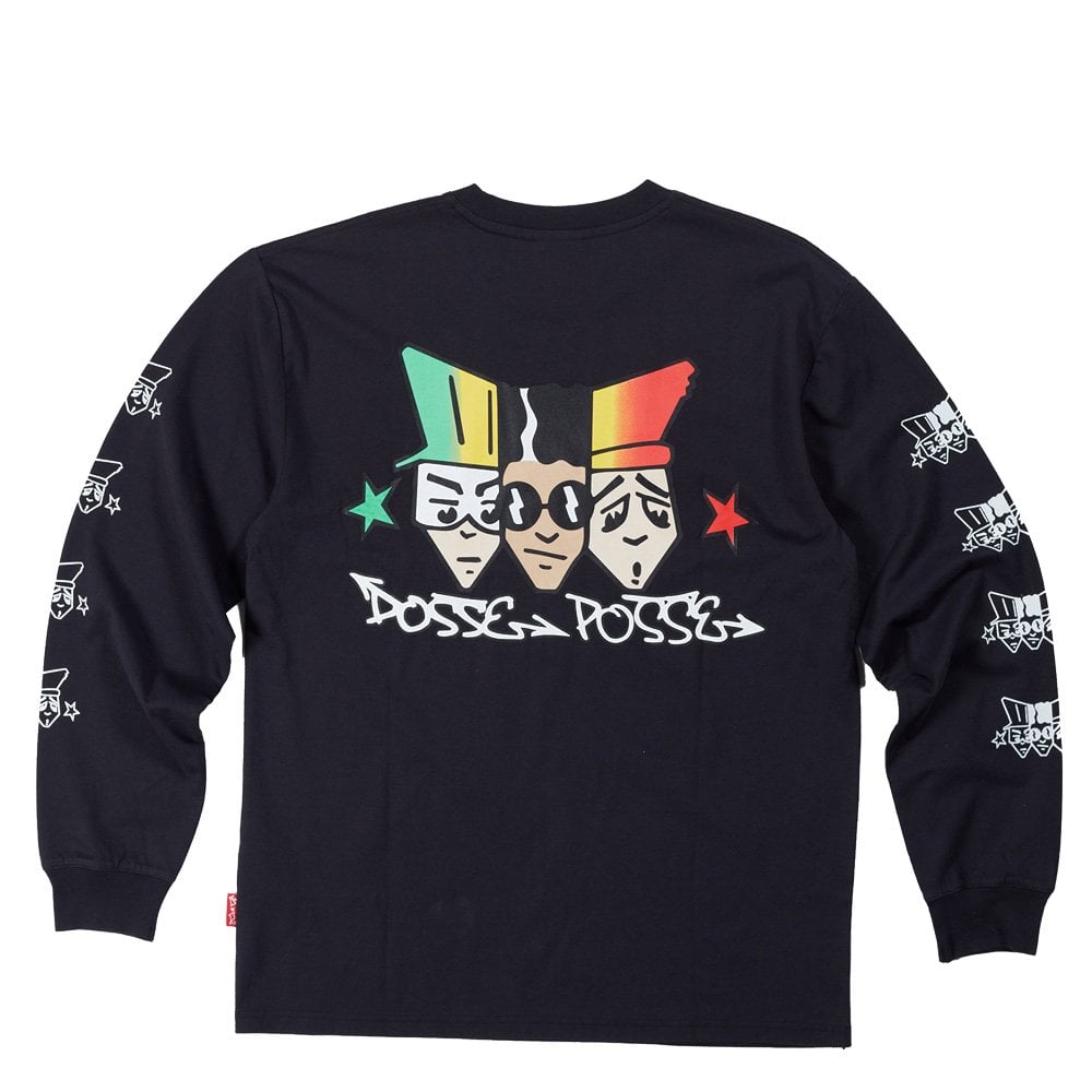 3 Heads Long Sleeve T-Shirt - Vint Black