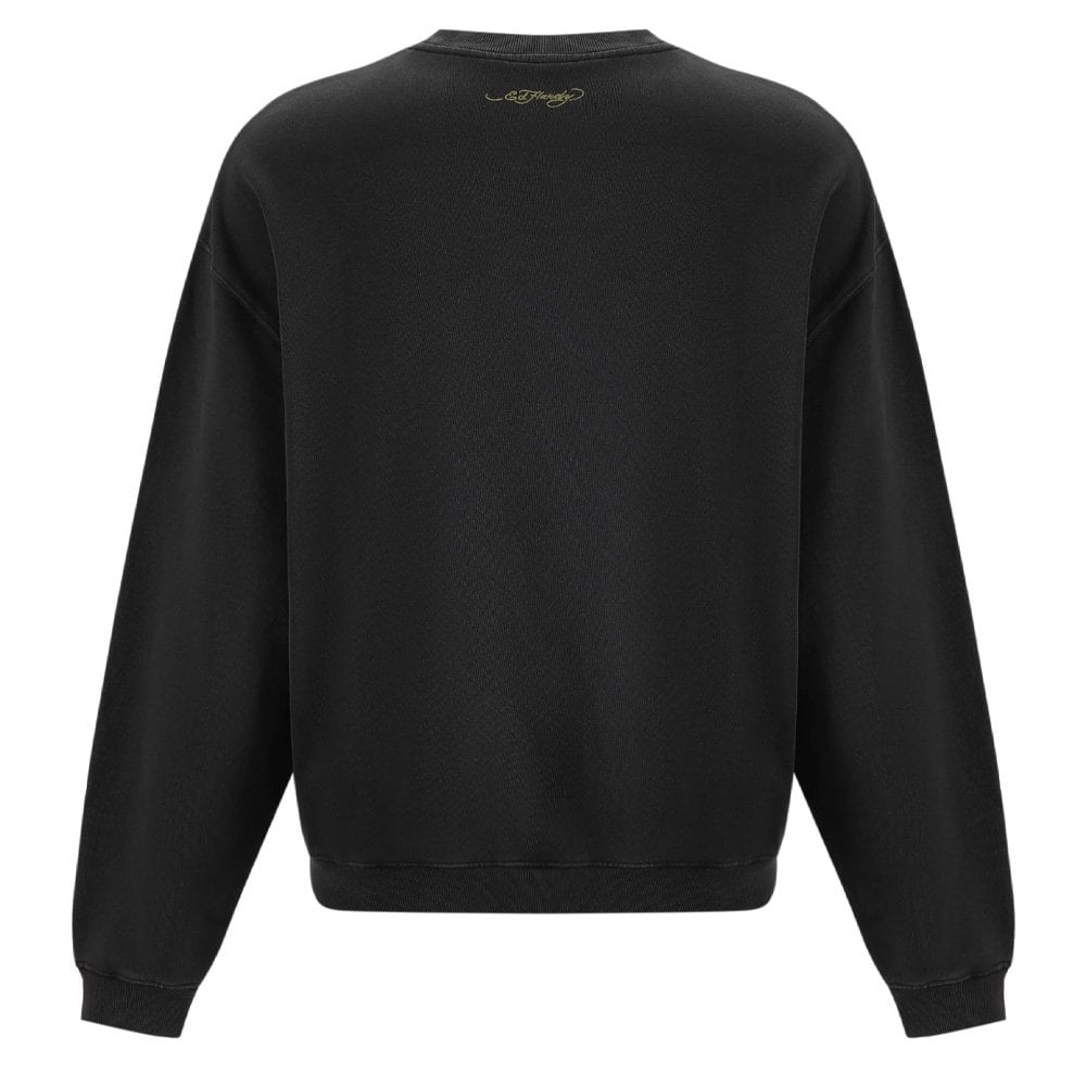 LA Tiger Vintage Diamante Crewneck Sweatshirt - Black