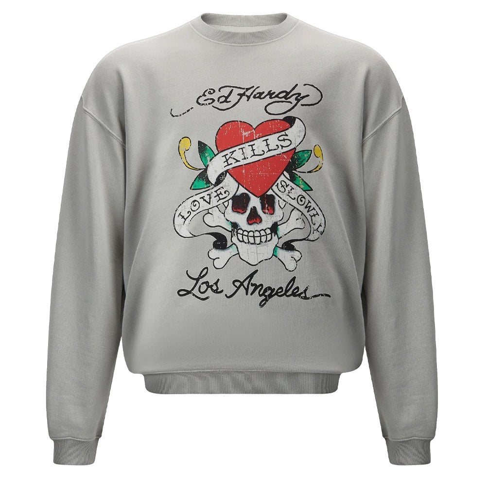 Love Kills Slowly Crewneck Sweatshirt - Grey