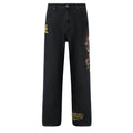 Battle Dragon Tattoo Baggy Jeans - Washed Black