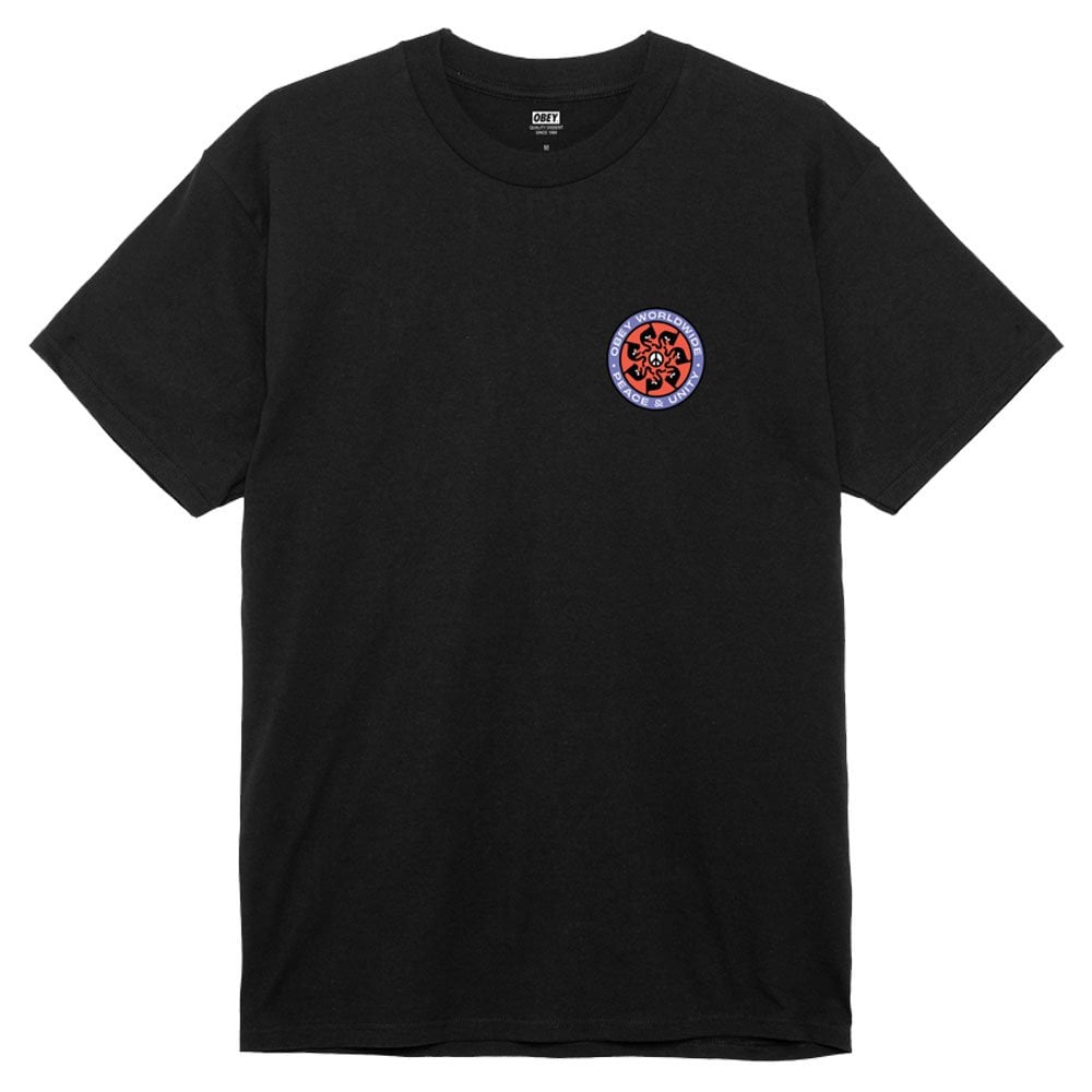 Peace Wheel T-Shirt  - Black