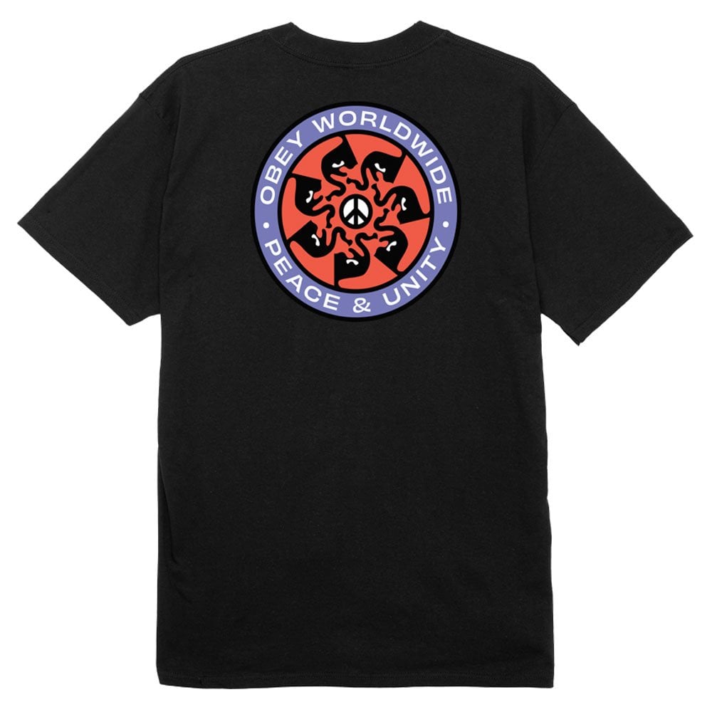 Peace Wheel T-Shirt  - Black