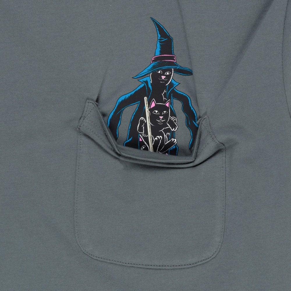 Jermie Witch Pocket T-Shirt - Charcoal
