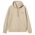 Hooded Script Embroidery Sweatshirt - Wall/Black