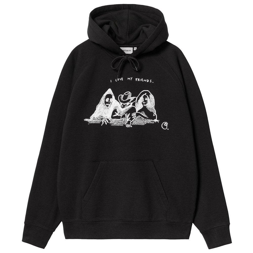 Hooded Pepe Friends Sweat - Black/White