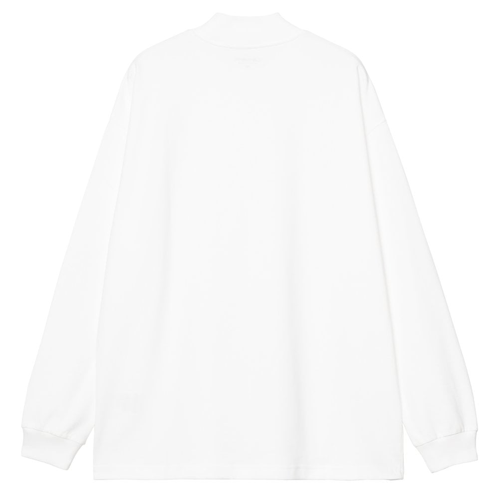 Script Mock Long Sleeve T-Shirt  - White