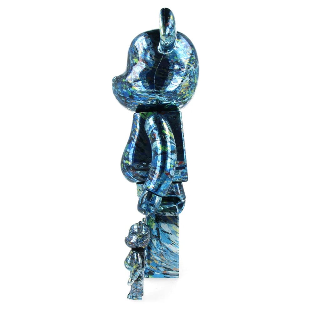 Be@rbrick Jackson Pollock Studio Chrome 400% + 100% - Jp Studio Ch