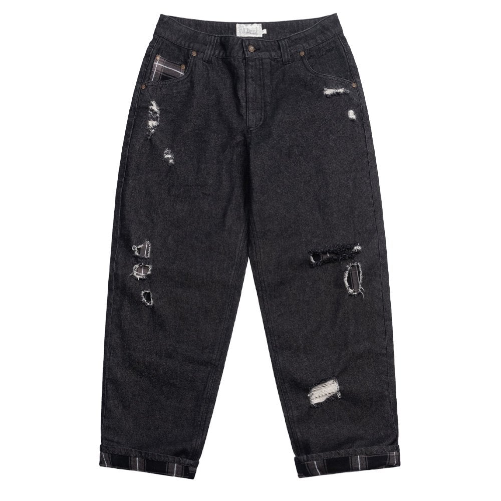 Secret Baggy Denim Pants - Black Washed