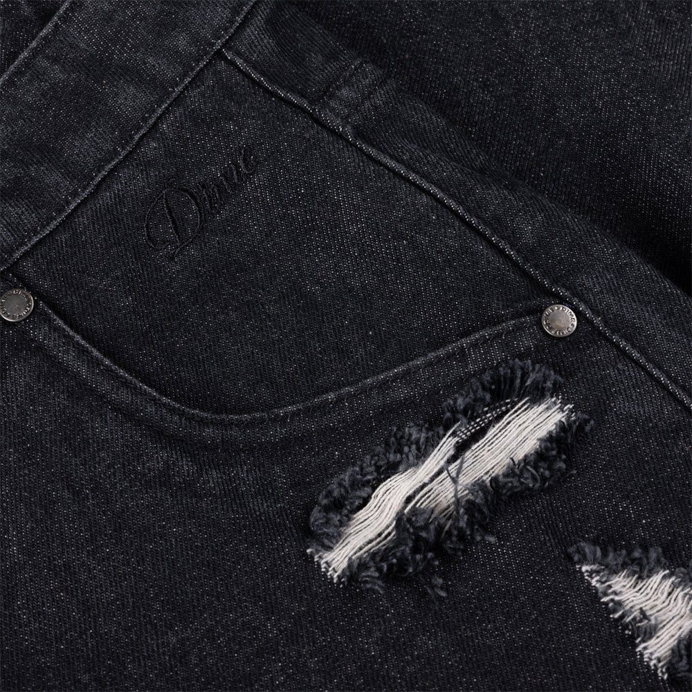 Secret Baggy Denim Pants - Black Washed