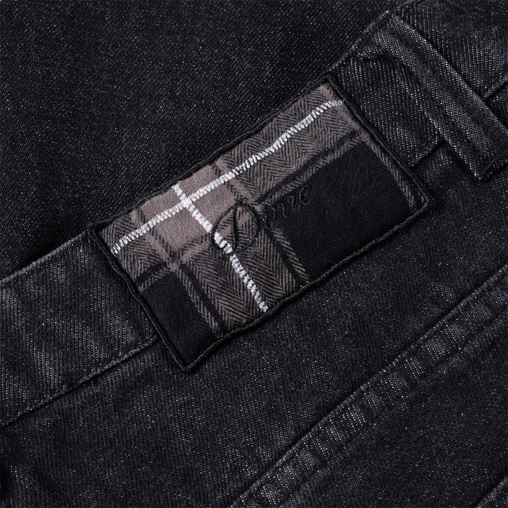 Secret Baggy Denim Pants - Black Washed