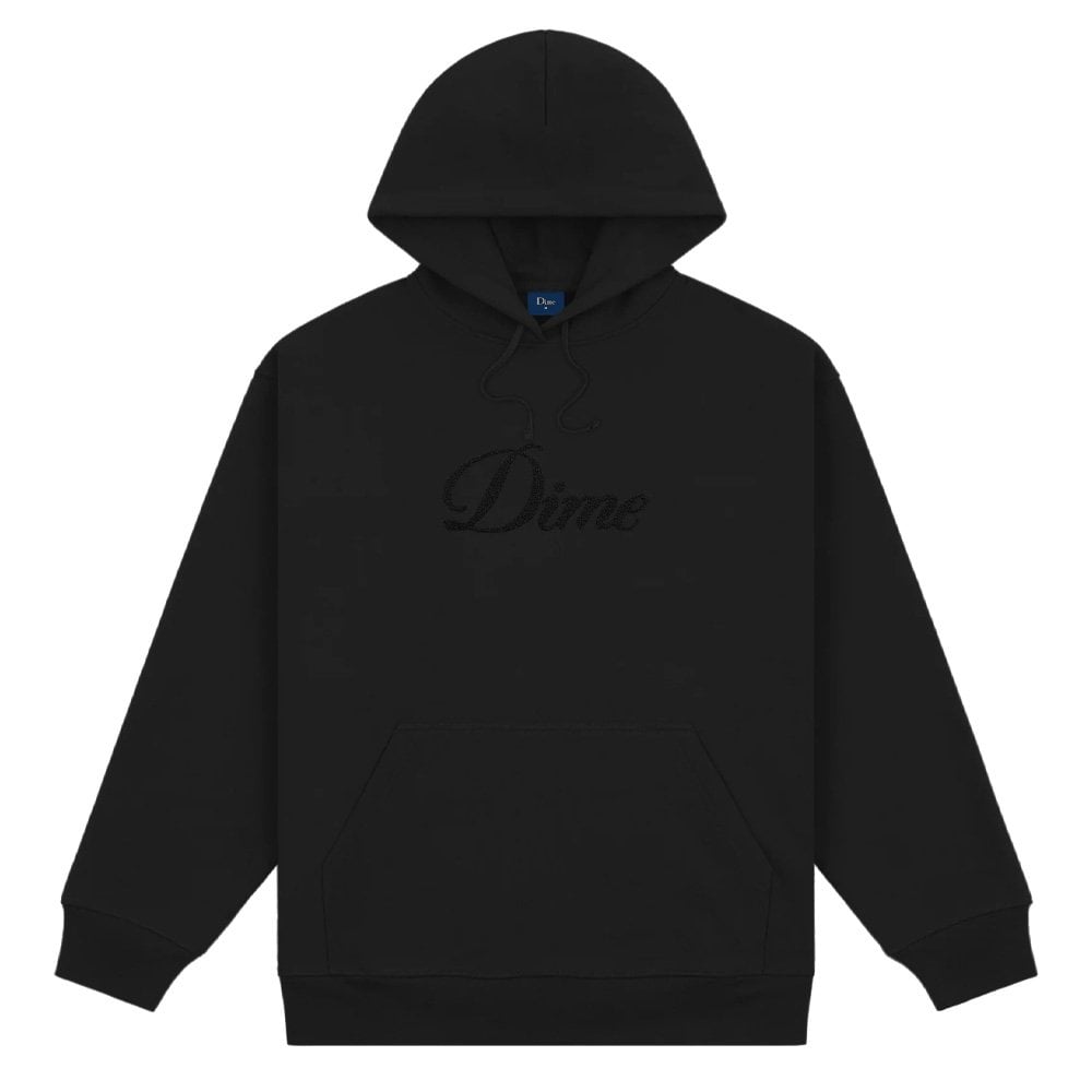 Cursive Chenille Logo Hoodie - Black