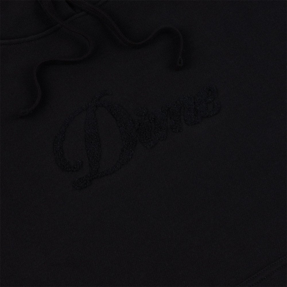 Cursive Chenille Logo Hoodie - Black