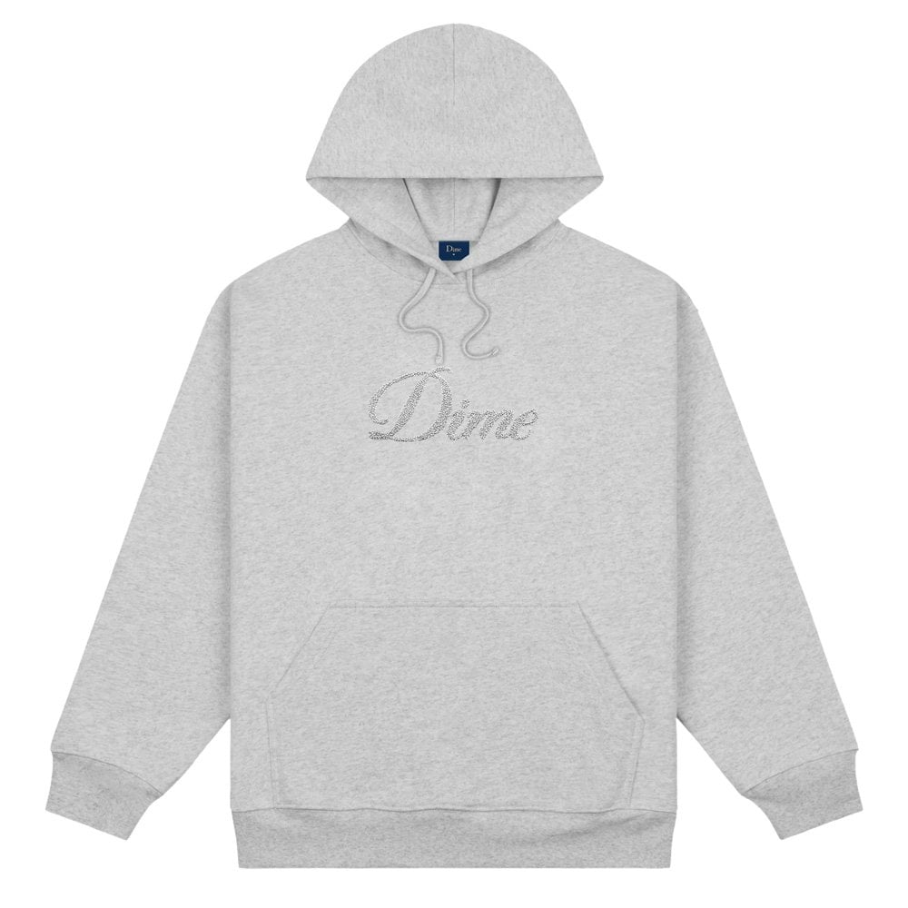 Cursive Chenille Logo Hoodie - Heather Grey