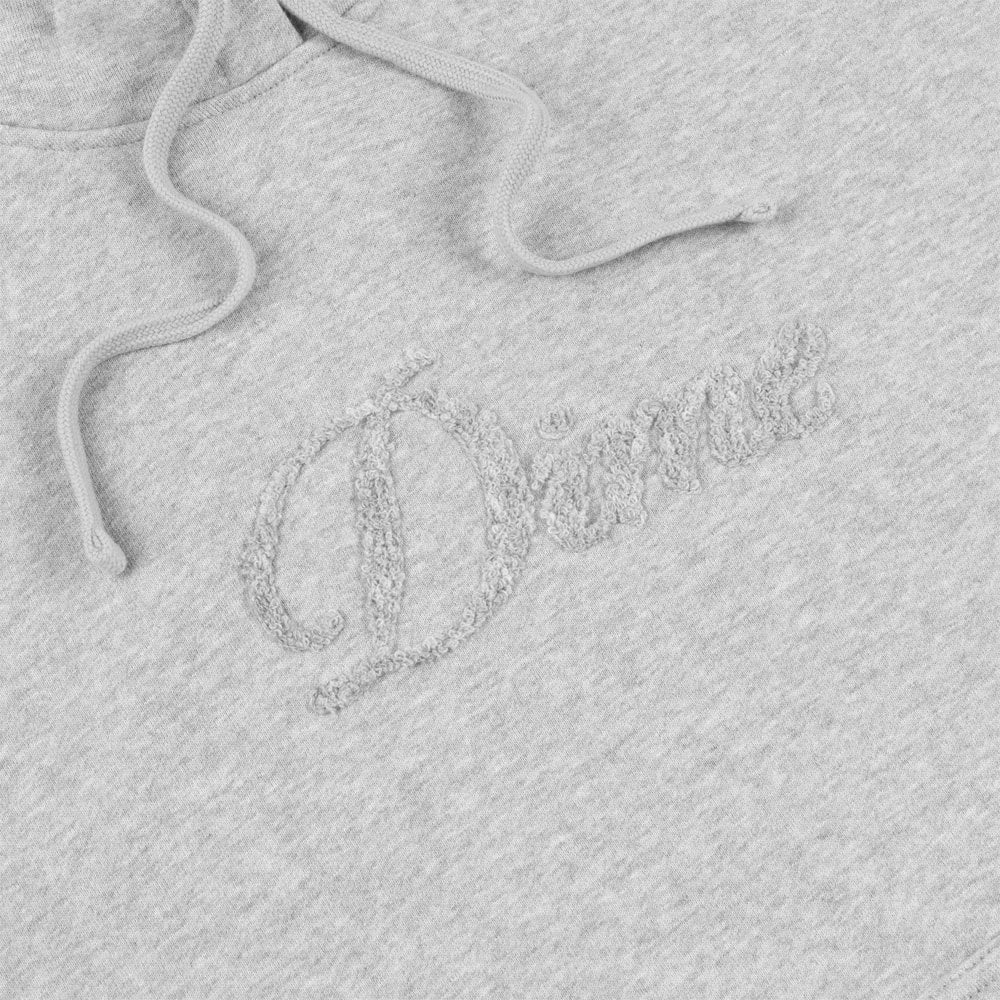 Cursive Chenille Logo Hoodie - Heather Grey