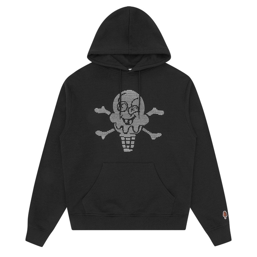 Rhinestone Cones And Bones Hoodie - Black