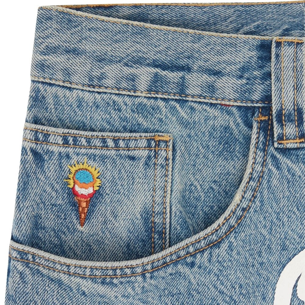 Check Lined Denim Pant - Vintage Blue