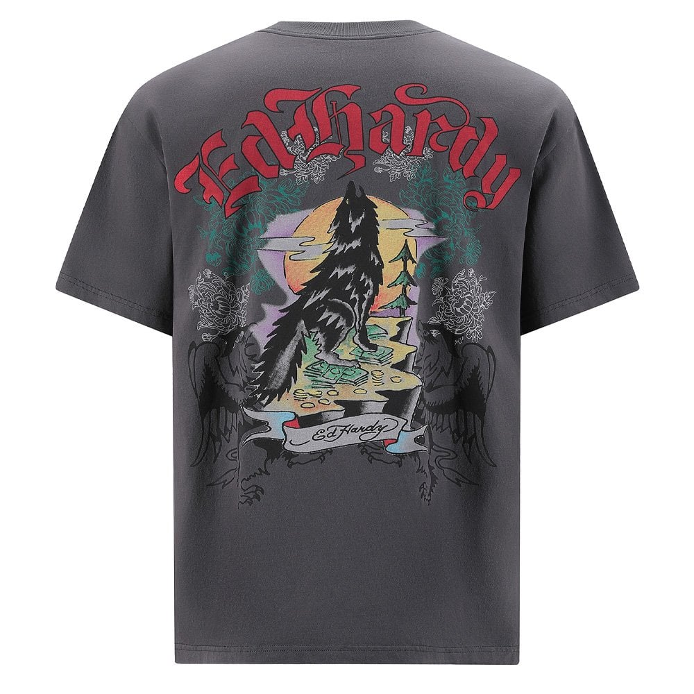 Don Wolf Eagle Panther Relaxed T-Shirt - Charcoal