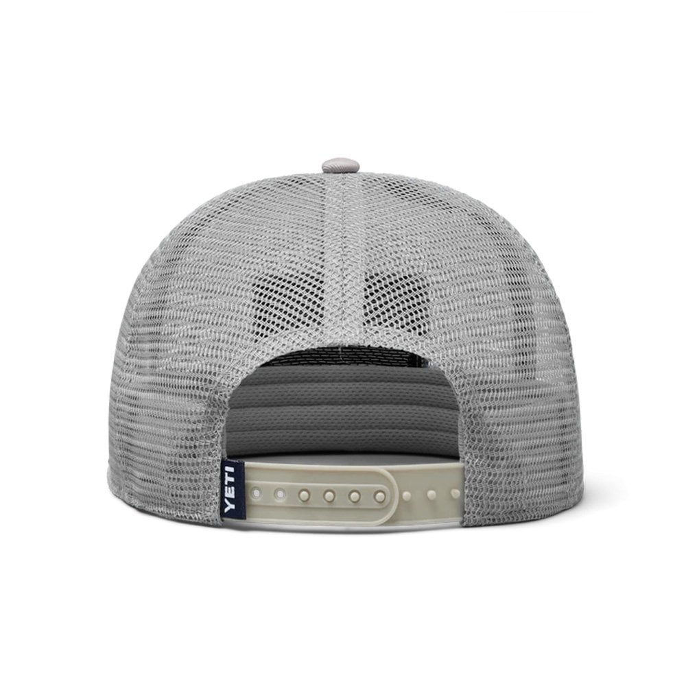 Velcro Badge Flat Brim Mesh Hat - Grey/Navy