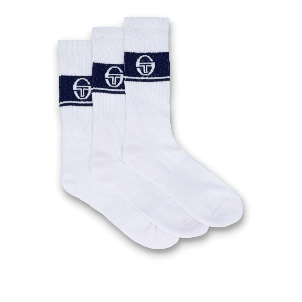 Koos Socks 3 Pack - White/M Blue