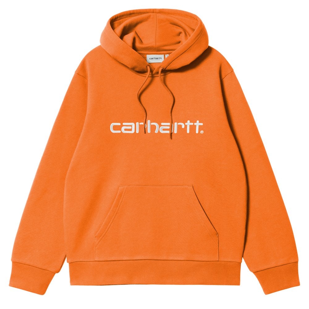 Hooded Carhartt Sweatshirt - Pumpkin/Wht