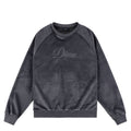 Cursive Velvet Crewneck - Smoke