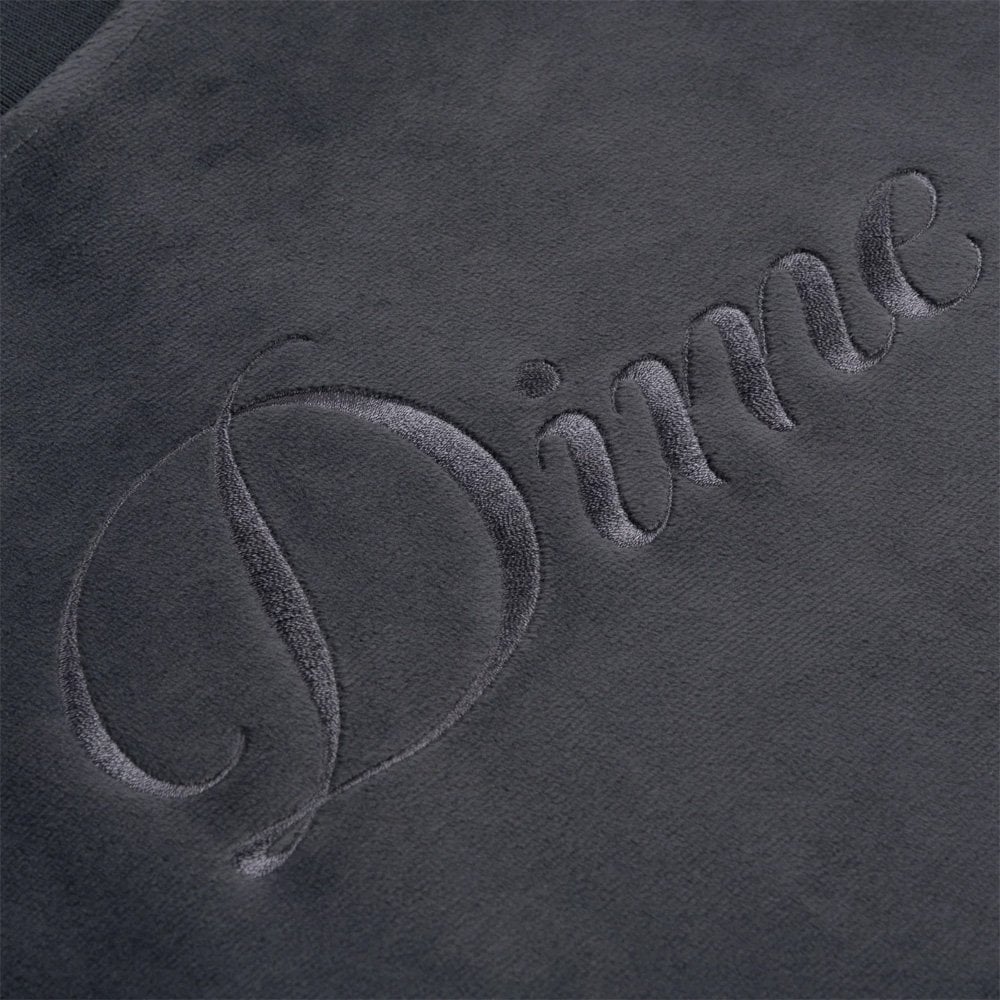 Cursive Velvet Crewneck - Smoke
